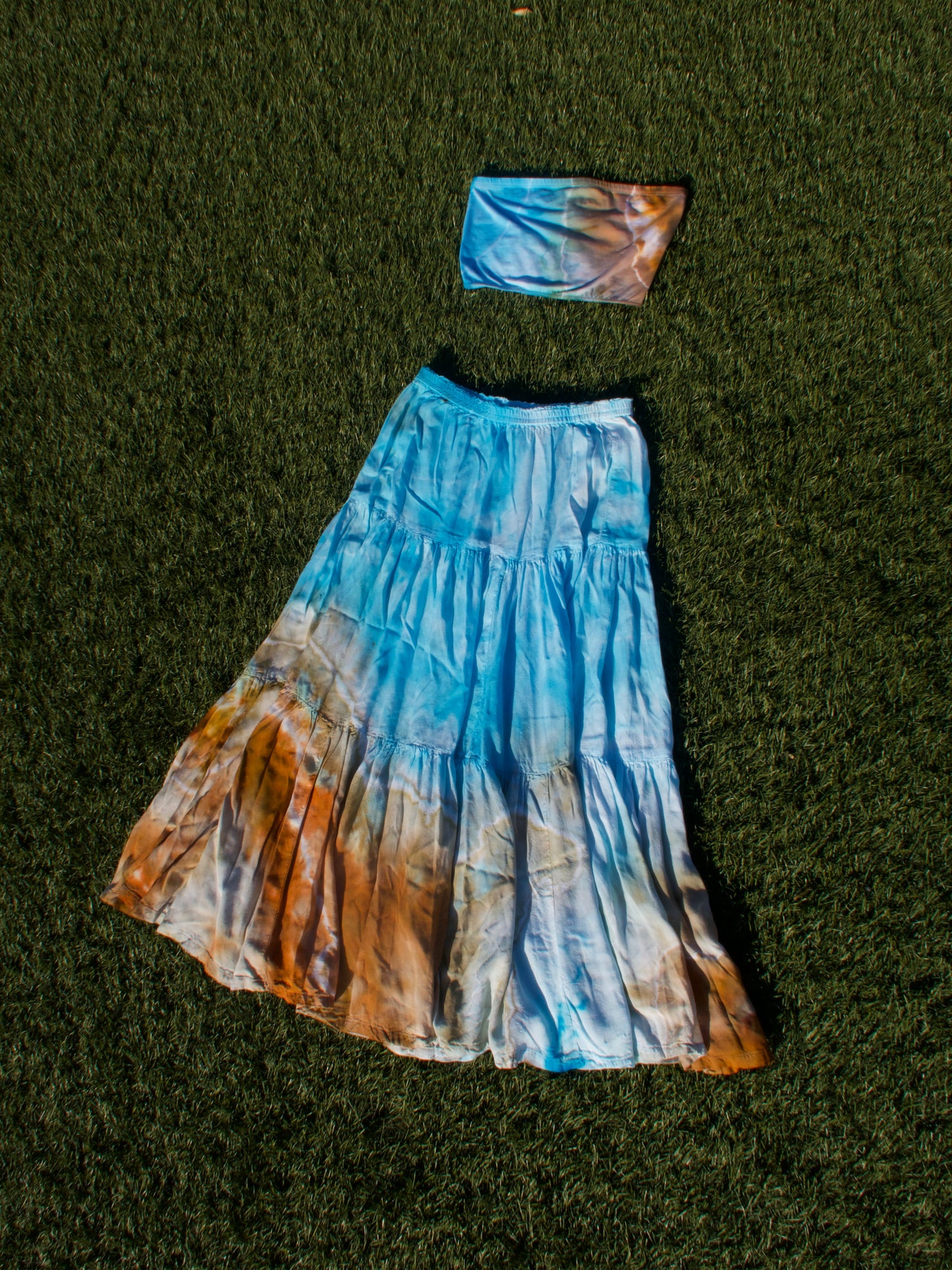 Blue Agate Maxi Skirt Set - SIZE S