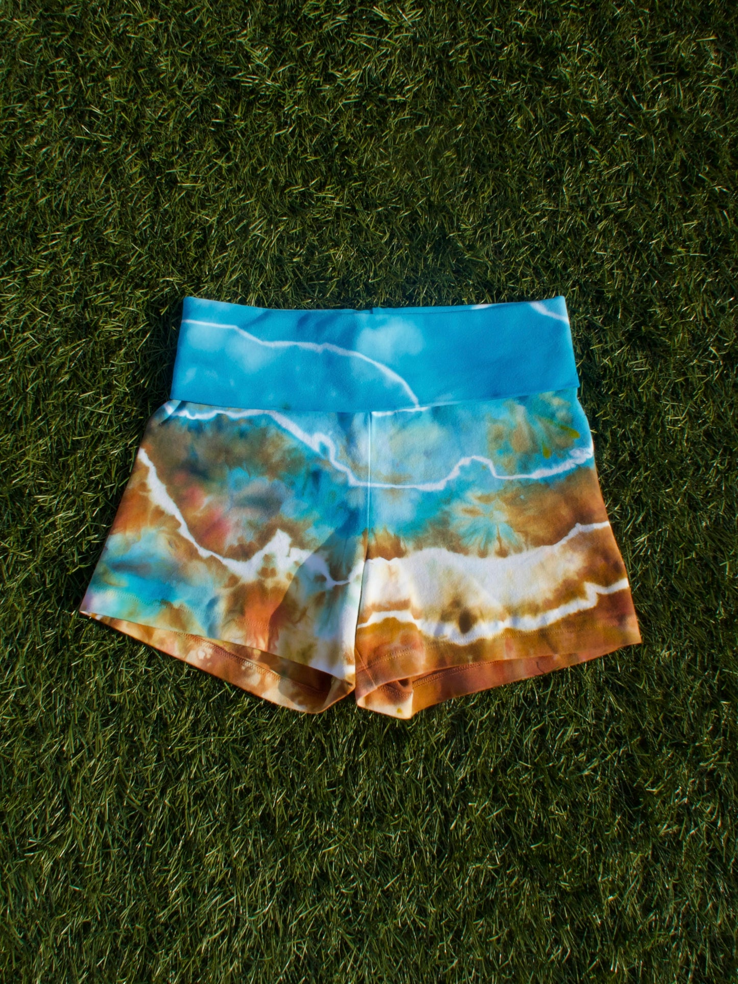 Blue Agate Yoga Shorts