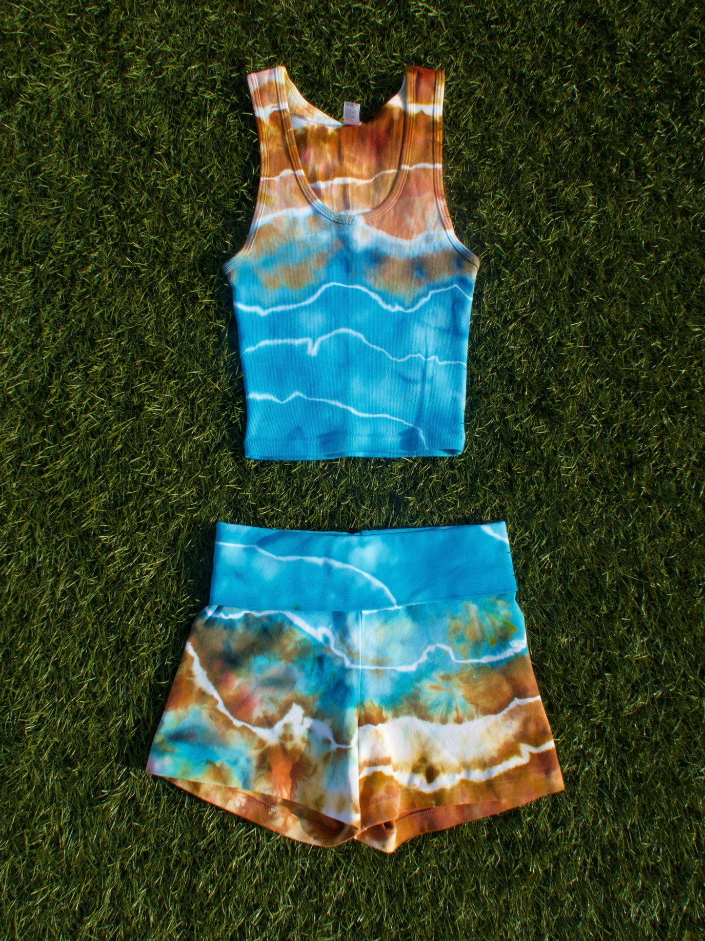 Blue Agate Yoga Shorts