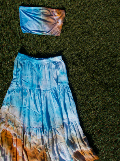 Blue Agate Maxi Skirt Set - SIZE S