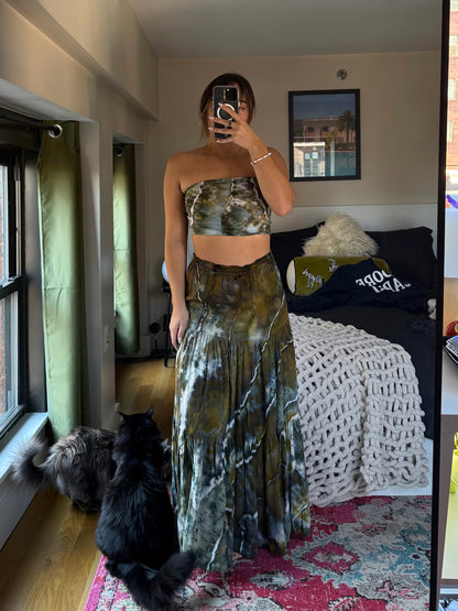 Sage Green Maxi Skirt Set - SIZE XS