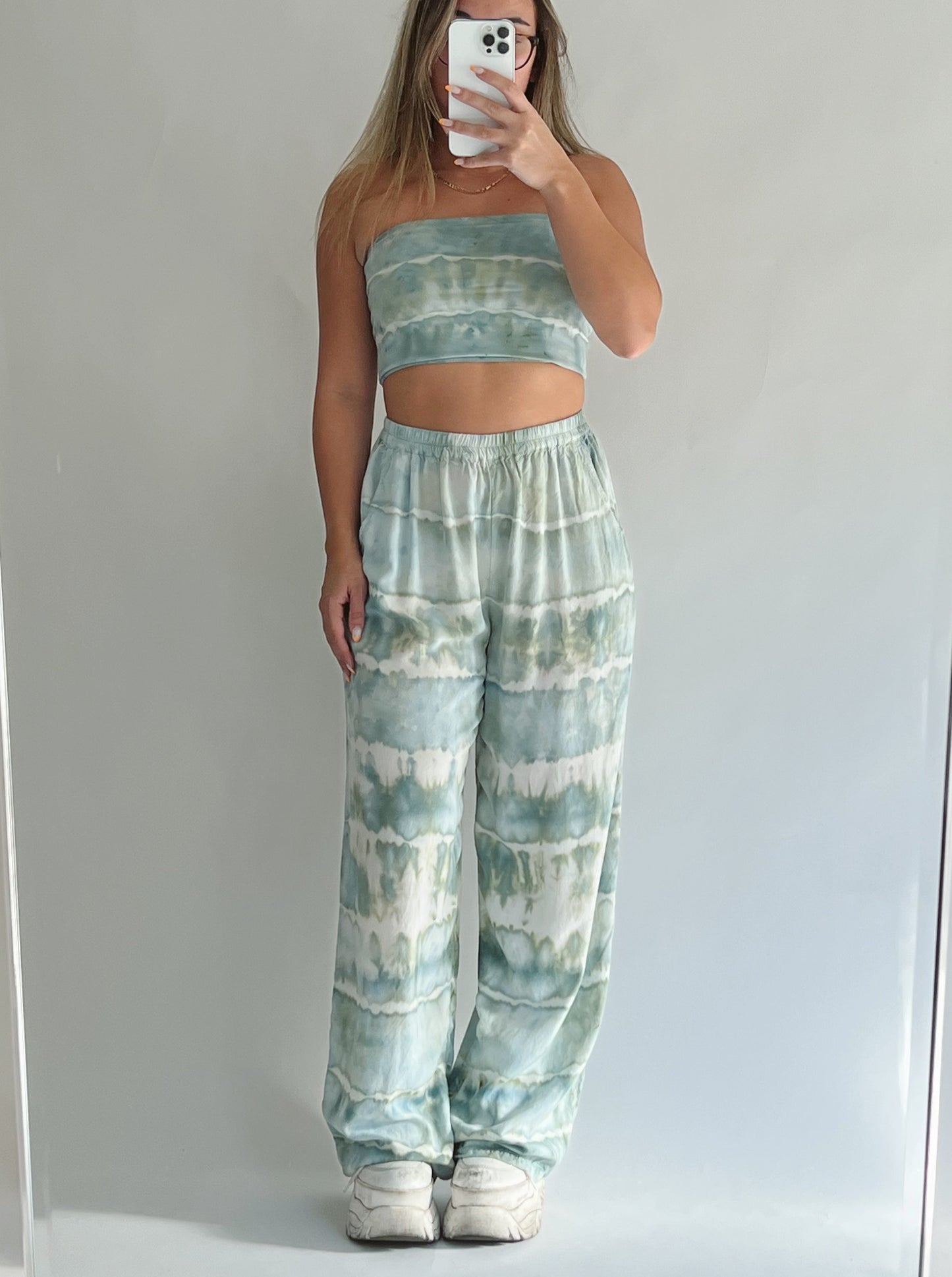 Sage Striped Pant Set - SIZE S