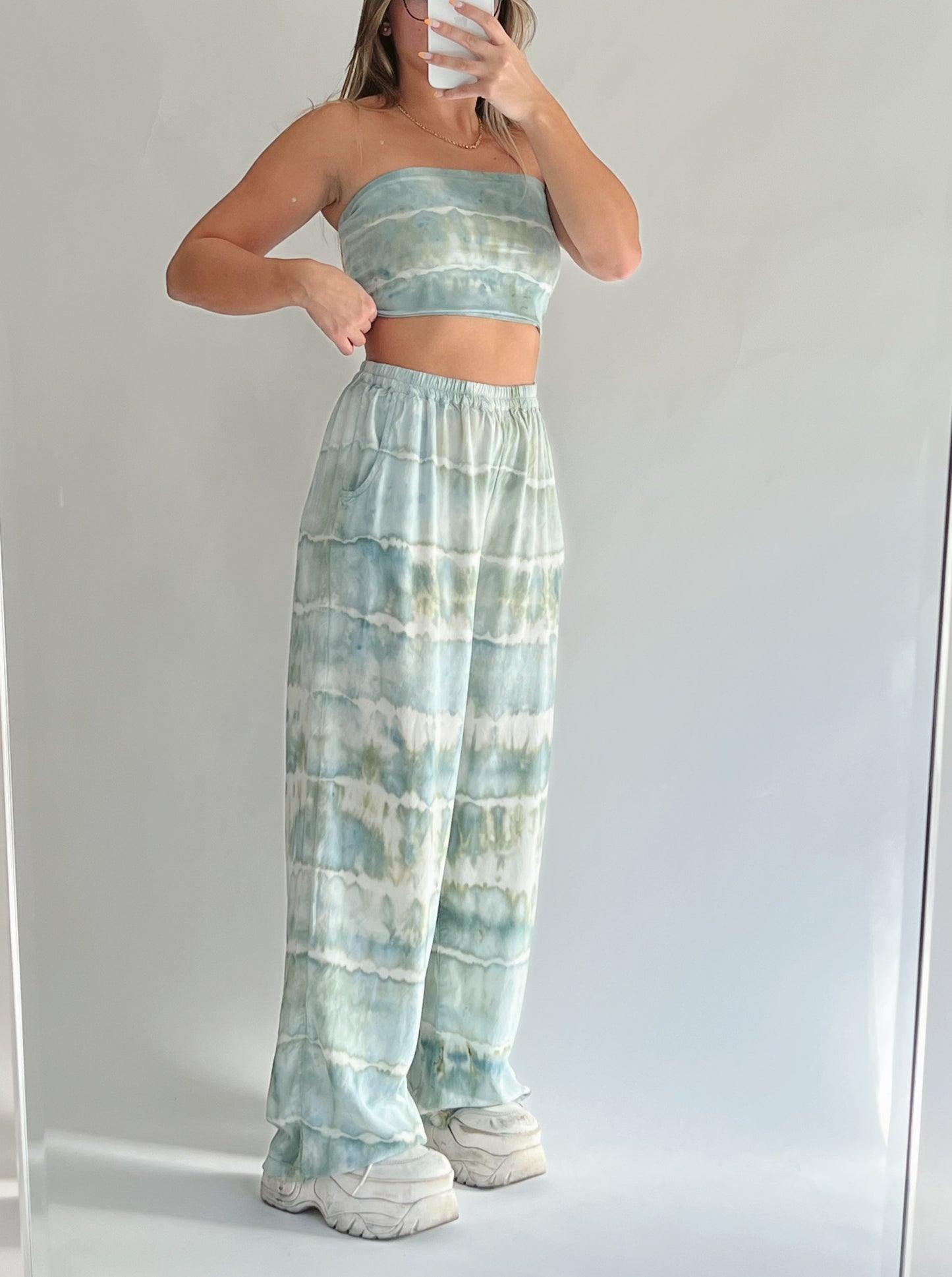 Sage Striped Pant Set - SIZE S